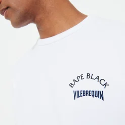 Hot Vilebrequin Men T-Shirt Turtles Printed - X Bape® Black White/White