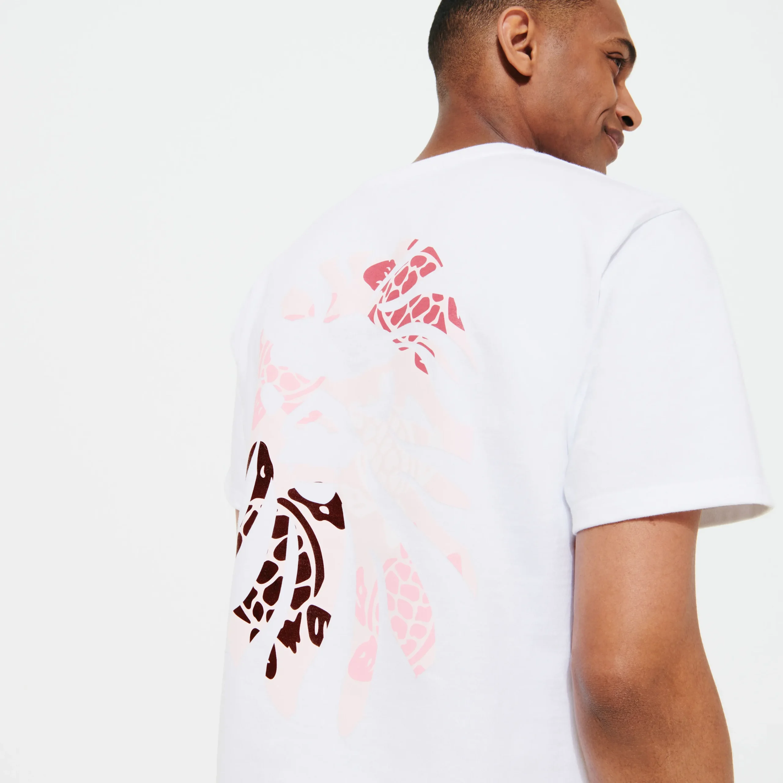 Hot Vilebrequin Men T-Shirt Turtles Printed - X Bape® Black White/White