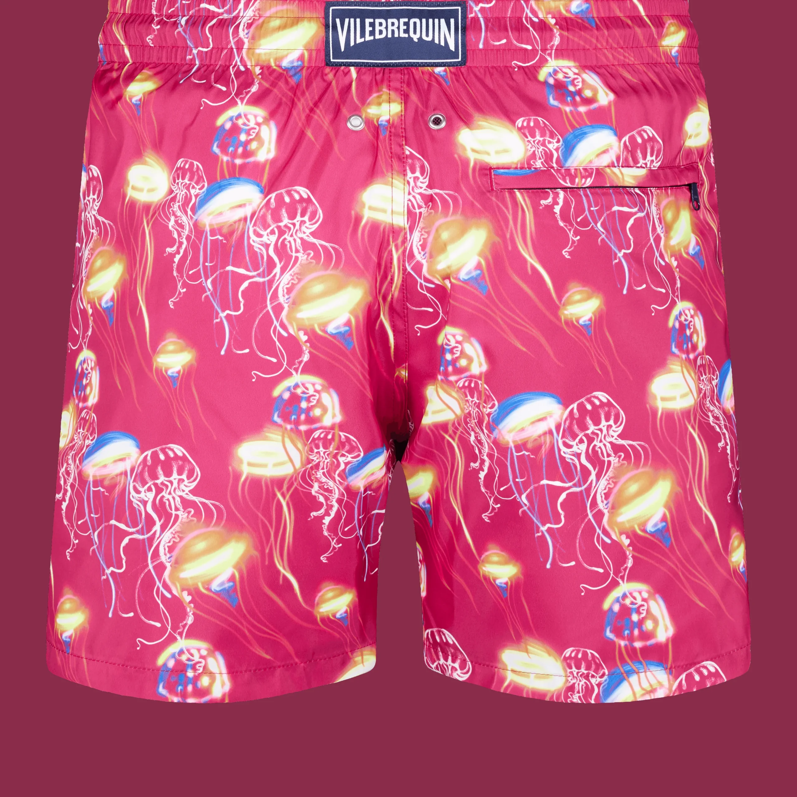 Online Vilebrequin Men Ultra-Light And Packable Swim Trunks Neo Medusa Burgundy/Red