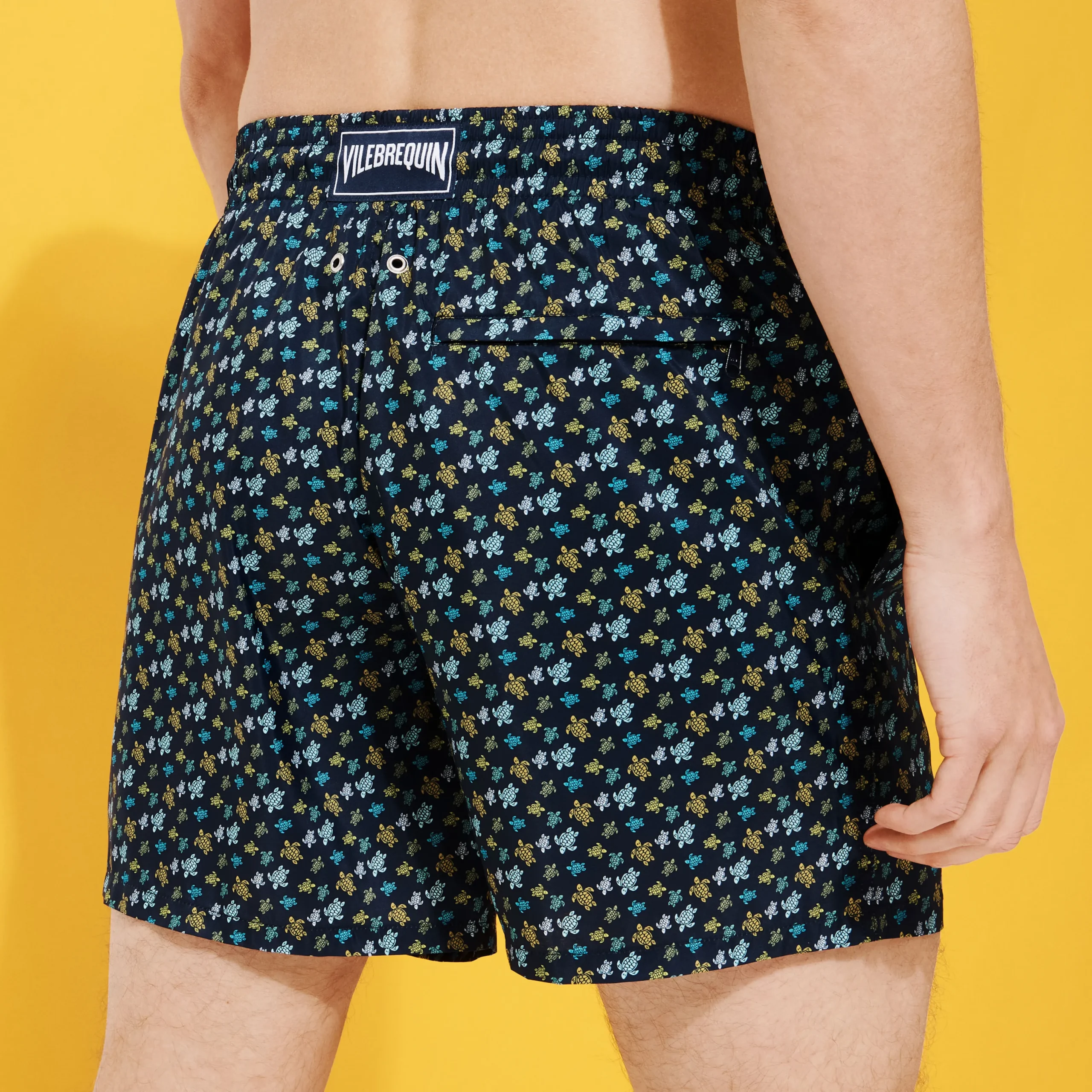 Sale Vilebrequin Men Ultra-Light And Packable Swim Trunks Micro Tortues Rainbow Navy/Blue