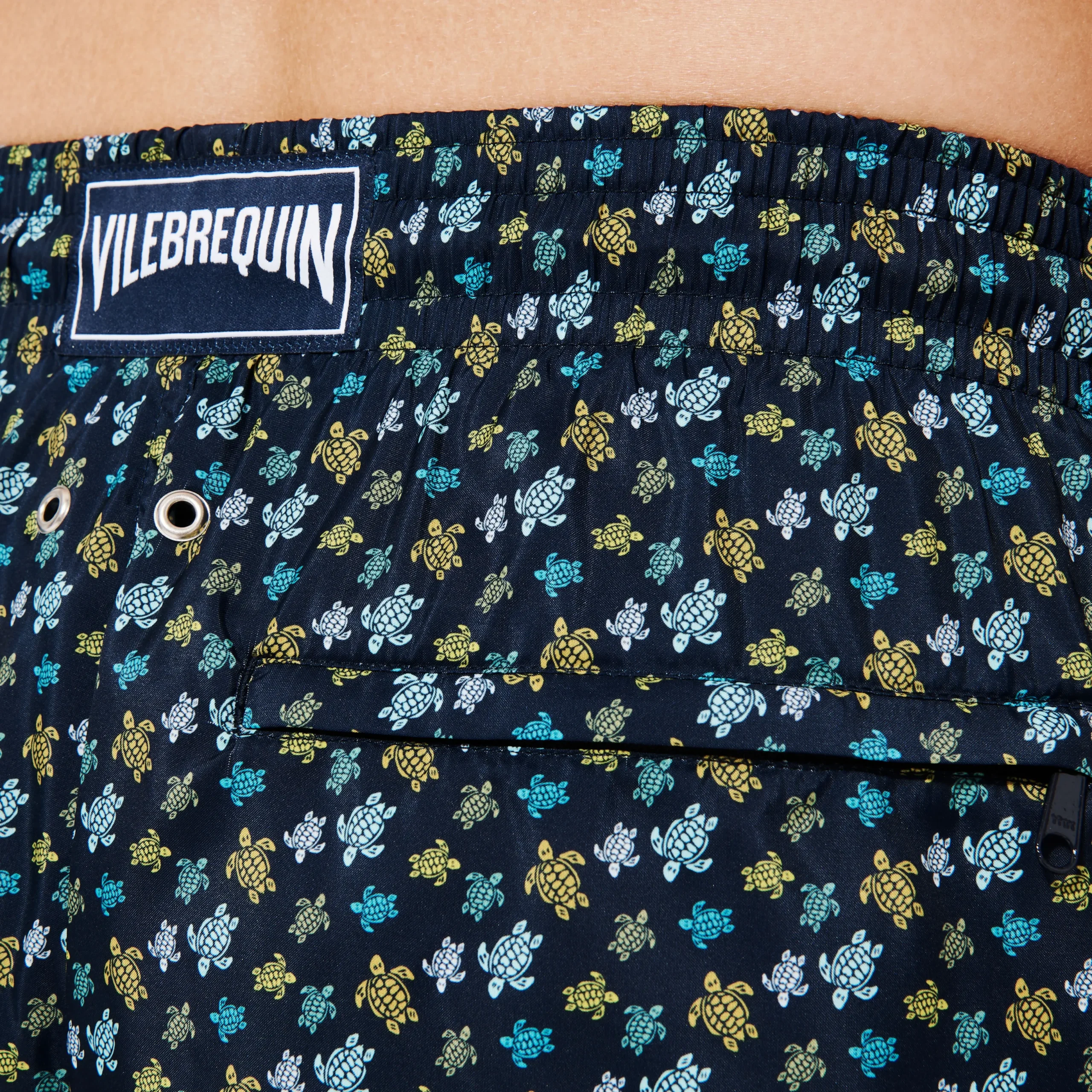 Sale Vilebrequin Men Ultra-Light And Packable Swim Trunks Micro Tortues Rainbow Navy/Blue