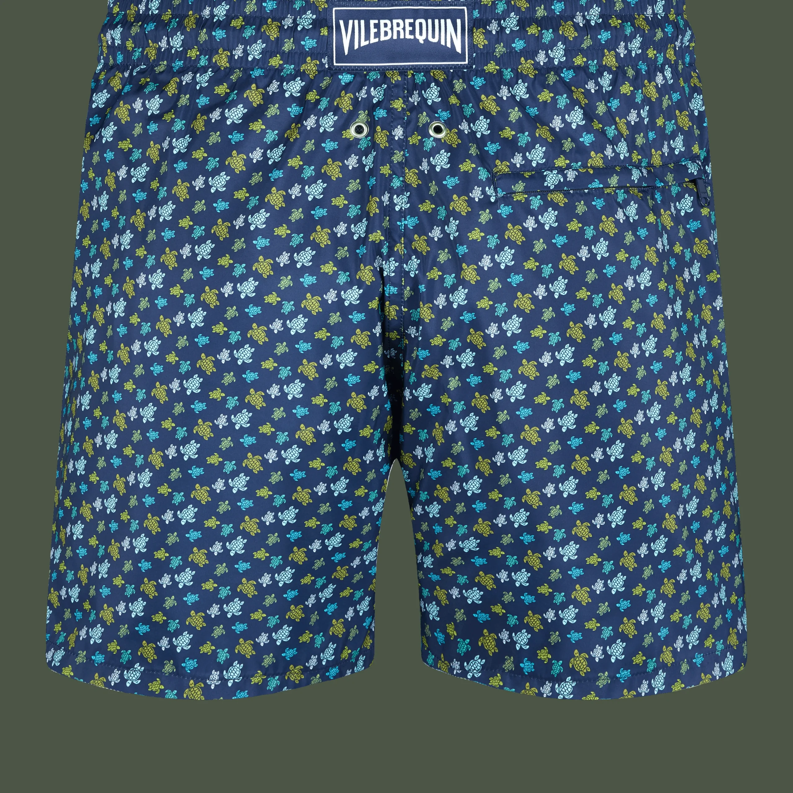 Sale Vilebrequin Men Ultra-Light And Packable Swim Trunks Micro Tortues Rainbow Navy/Blue