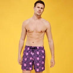 Cheap Vilebrequin Men Ultra-Light And Packable Swim Trunks Hypno Shell Navy/Blue