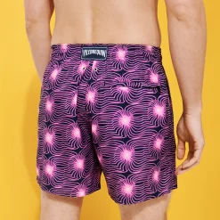 Cheap Vilebrequin Men Ultra-Light And Packable Swim Trunks Hypno Shell Navy/Blue