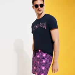 Cheap Vilebrequin Men Ultra-Light And Packable Swim Trunks Hypno Shell Navy/Blue