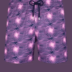 Cheap Vilebrequin Men Ultra-Light And Packable Swim Trunks Hypno Shell Navy/Blue