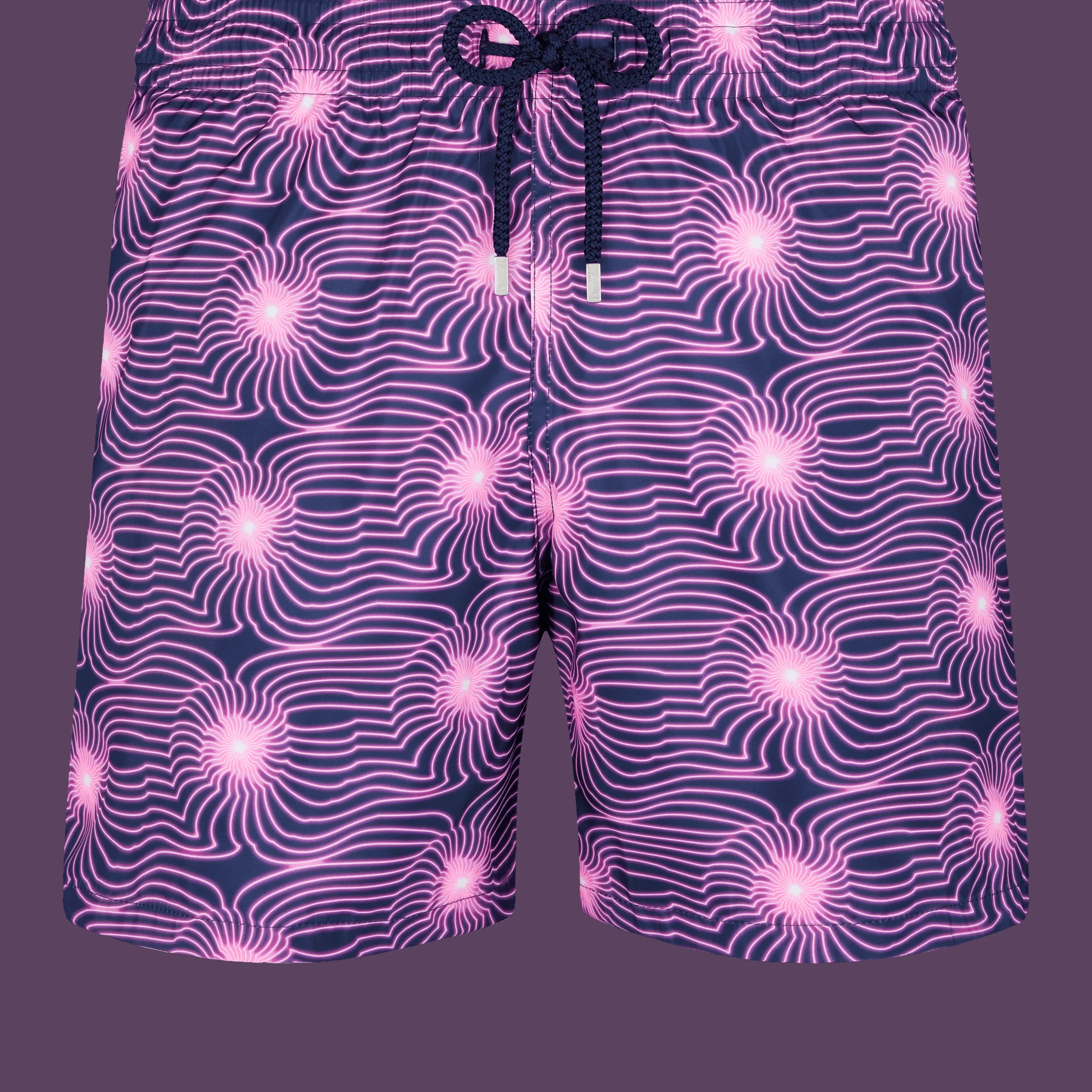 Cheap Vilebrequin Men Ultra-Light And Packable Swim Trunks Hypno Shell Navy/Blue