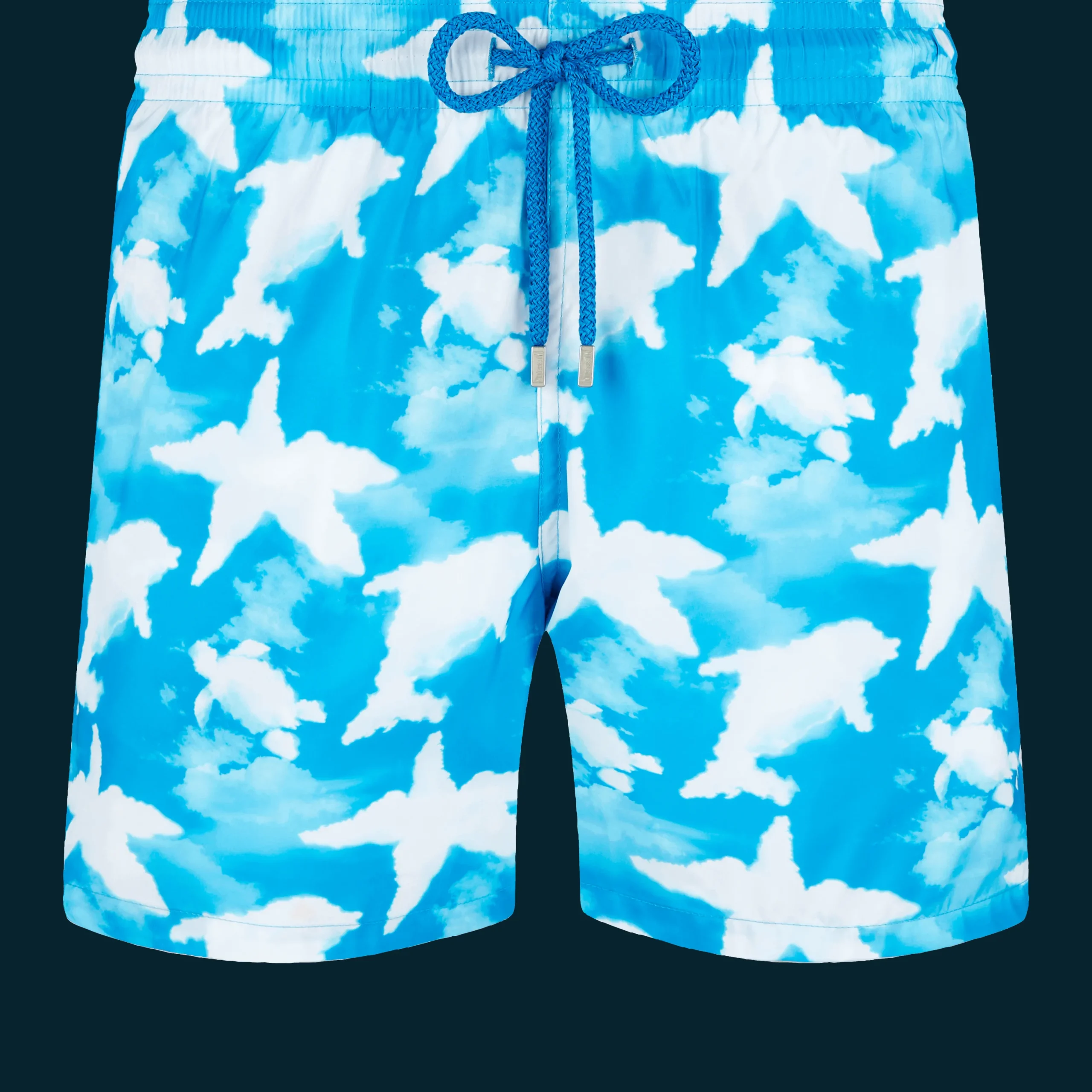 Outlet Vilebrequin Men Ultra-Light And Packable Swim Trunks Clouds Hawaii Blue/Blue