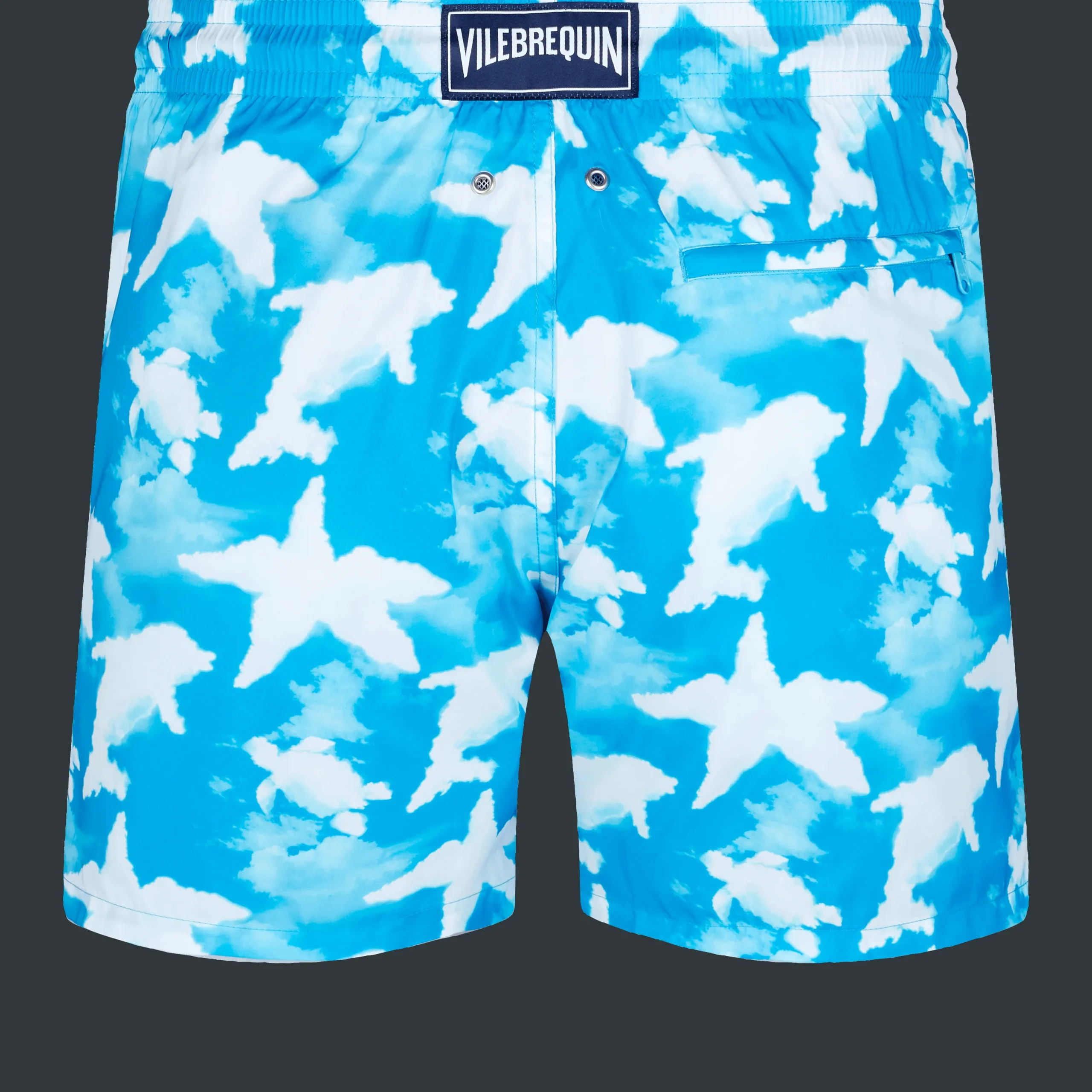 Outlet Vilebrequin Men Ultra-Light And Packable Swim Trunks Clouds Hawaii Blue/Blue