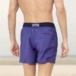 Best Vilebrequin Men Wool Swim Shorts Super 120' Purple Blue/Blue