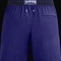 Best Vilebrequin Men Wool Swim Shorts Super 120' Purple Blue/Blue