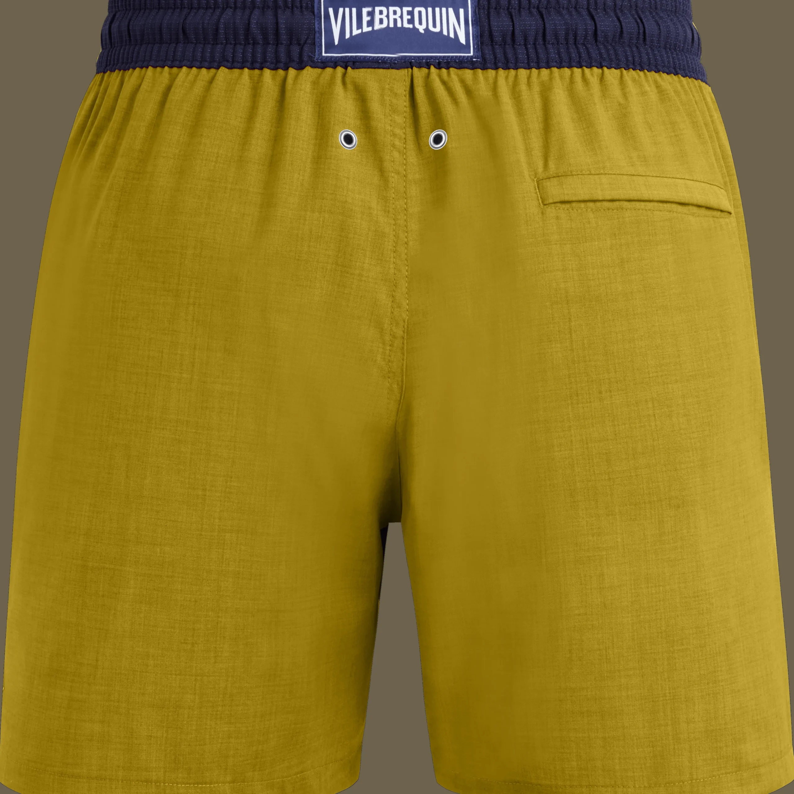 New Vilebrequin Men Wool Swim Shorts Super 120' Sunflower/Yellow
