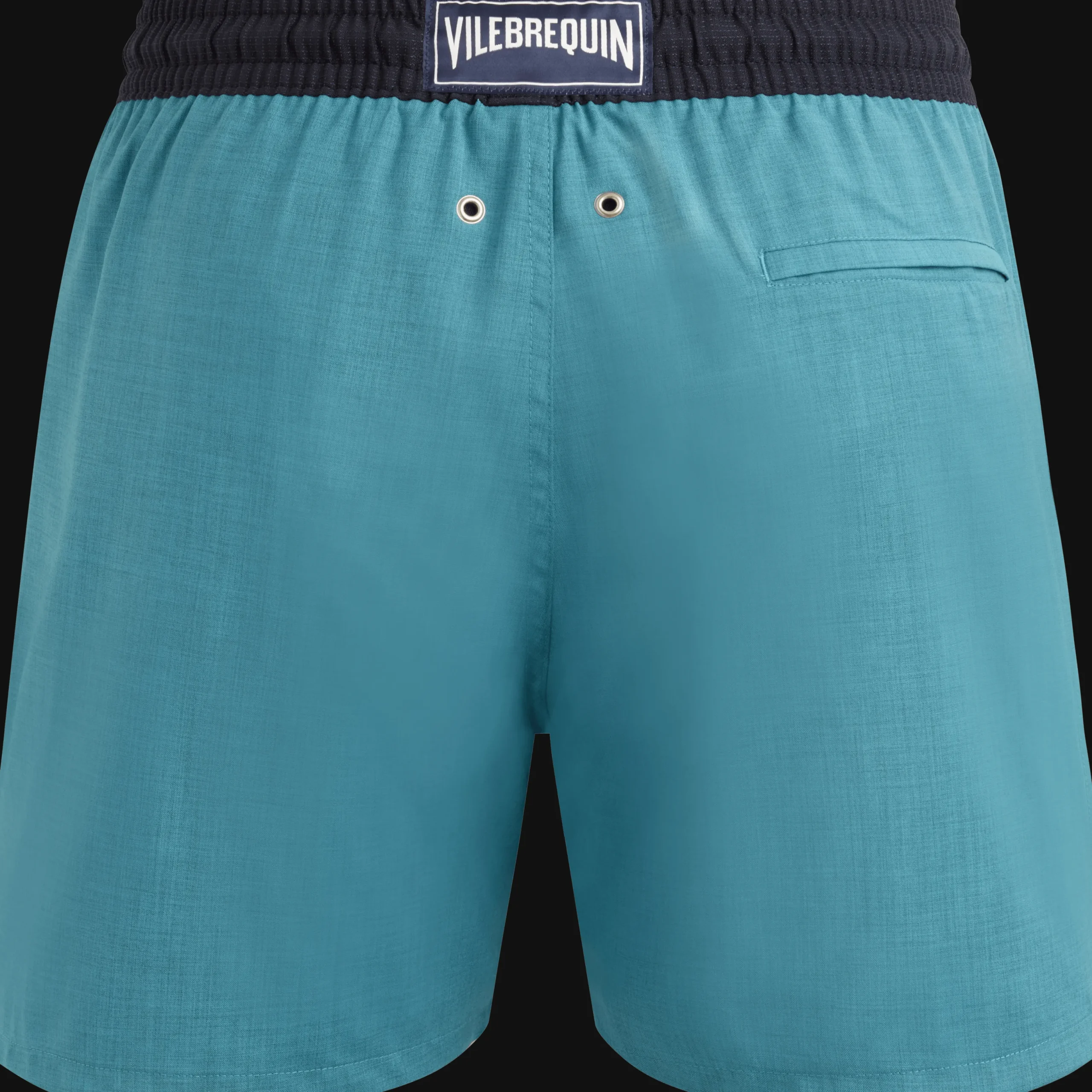 Cheap Vilebrequin Men Wool Swim Shorts Super 120' Azure/Blue