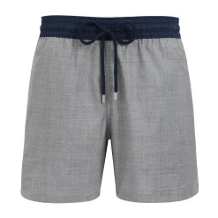 New Vilebrequin Men Woolen Swim Trunks Super 120'S- X The Woolmark Company Heather Grey/Grey