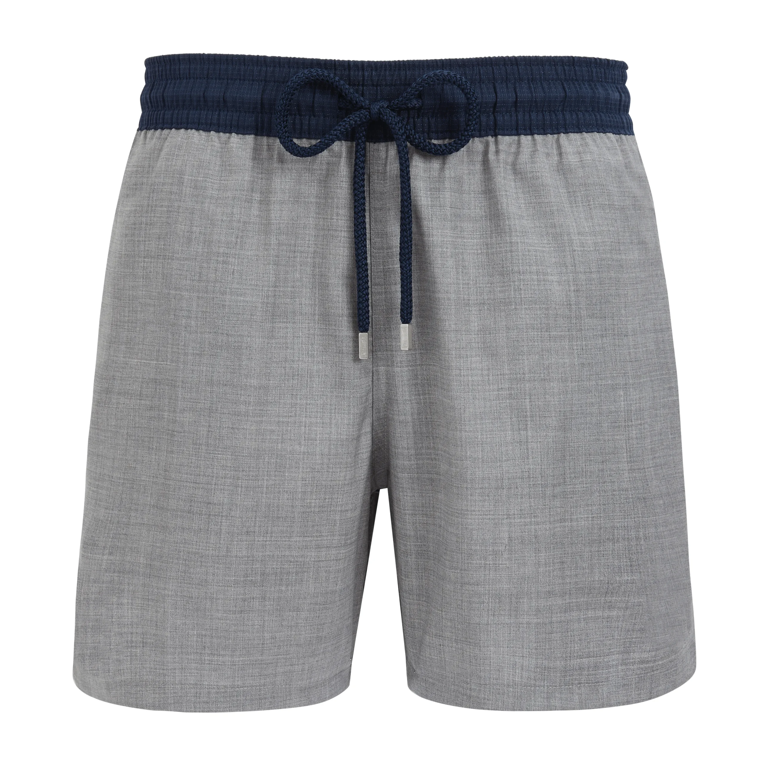 New Vilebrequin Men Woolen Swim Trunks Super 120'S- X The Woolmark Company Heather Grey/Grey