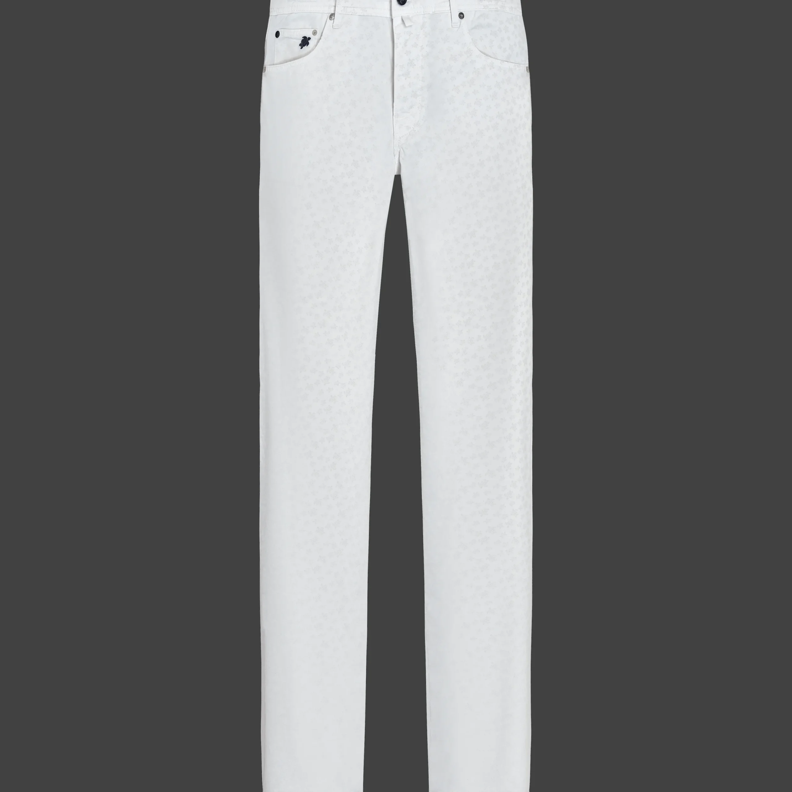 Best Vilebrequin Micro Ronde Des Tortues Light Gabardin 5 Pockets Pants White/White