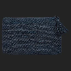 Flash Sale Vilebrequin Raffia Unisex Beach Pouch Navy/Blue