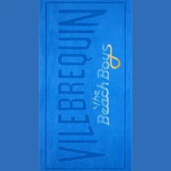 New Vilebrequin Unisex Beach Towel Gradient Embroidered Logo - X The Beach Boys Earthenware/Blue