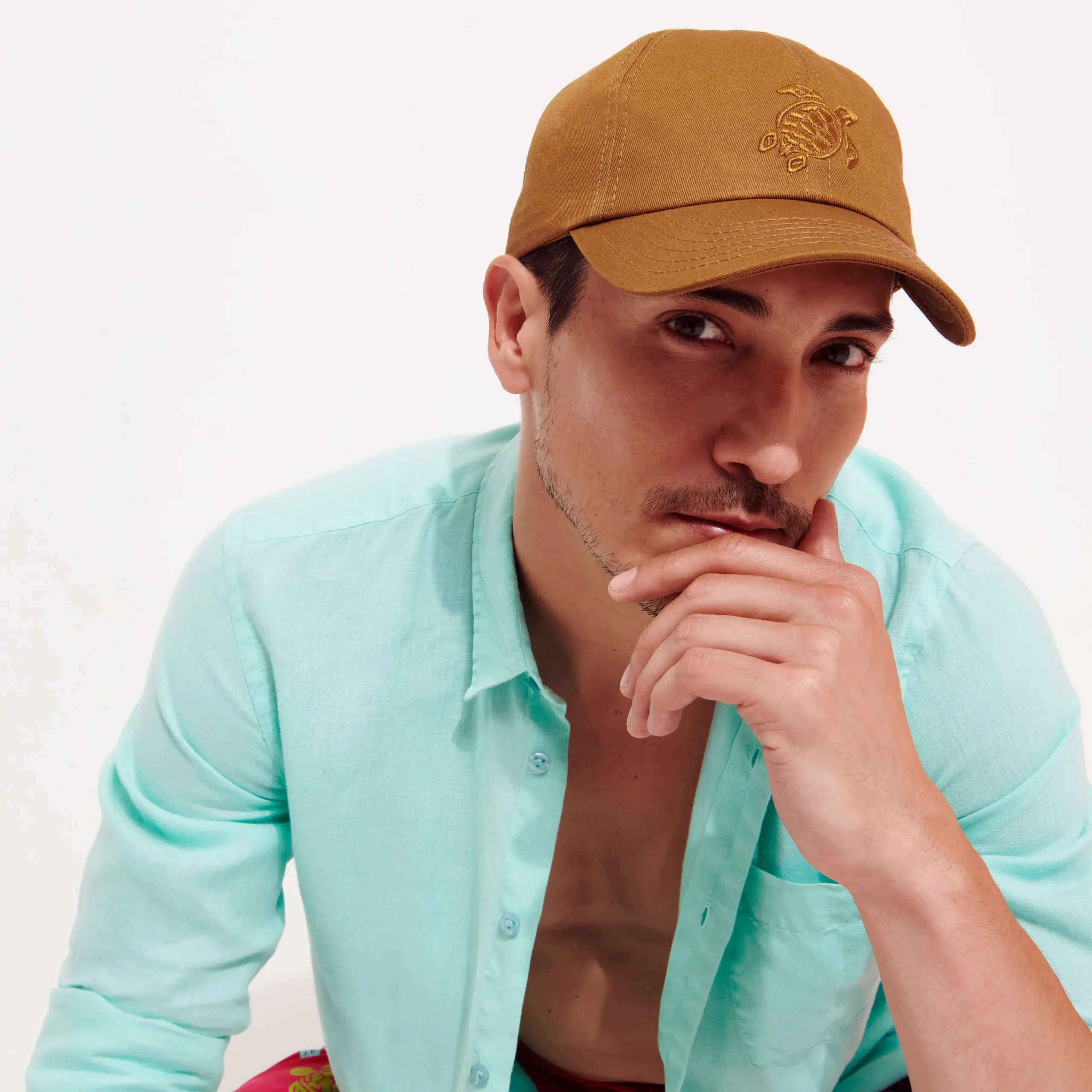 Online Vilebrequin Unisex Cap Solid Bark/Beige