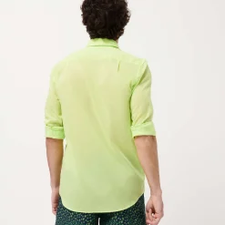 Flash Sale Vilebrequin Unisex Cotton Voile Light Shirt Solid Coriander/Green