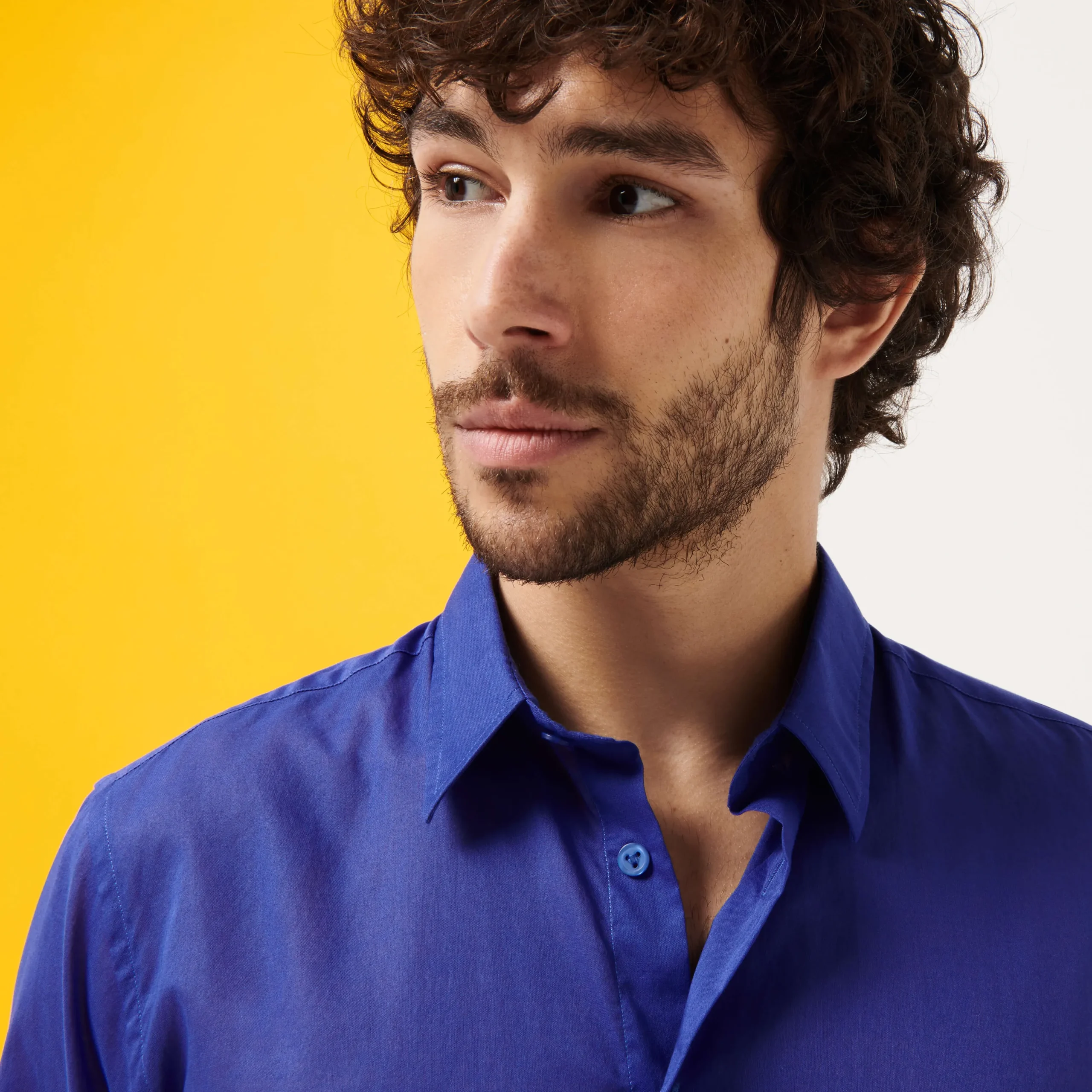 Sale Vilebrequin Unisex Cotton Voile Lightweight Shirt Solid Purple Blue/Blue