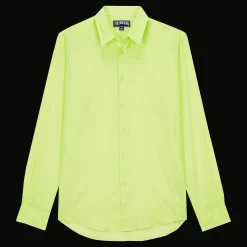 Cheap Vilebrequin Unisex Cotton Voile Lightweight Shirt Solid Coriander/Green