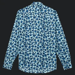 Discount Vilebrequin Unisex Cotton Voile Lightweight Shirt Turtles Leopard Thalassa/Blue
