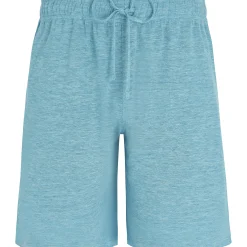 Outlet Vilebrequin Unisex Linen Bermuda Shorts Solid Heather Azure/Blue