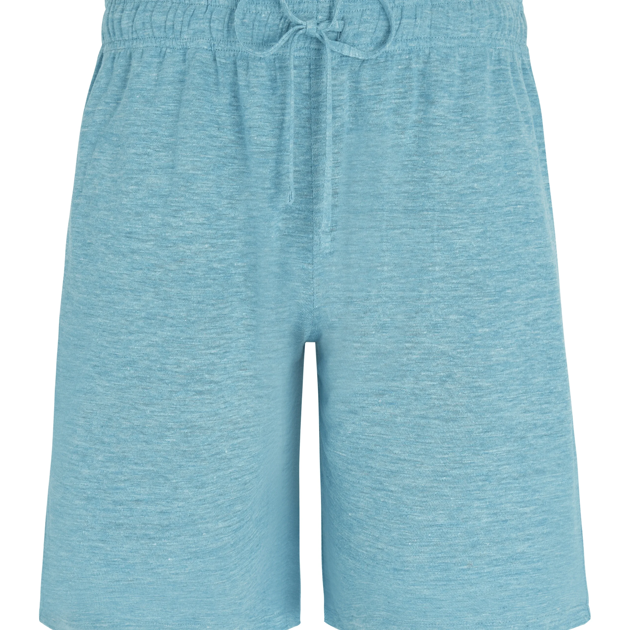 Outlet Vilebrequin Unisex Linen Bermuda Shorts Solid Heather Azure/Blue