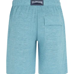 Outlet Vilebrequin Unisex Linen Bermuda Shorts Solid Heather Azure/Blue
