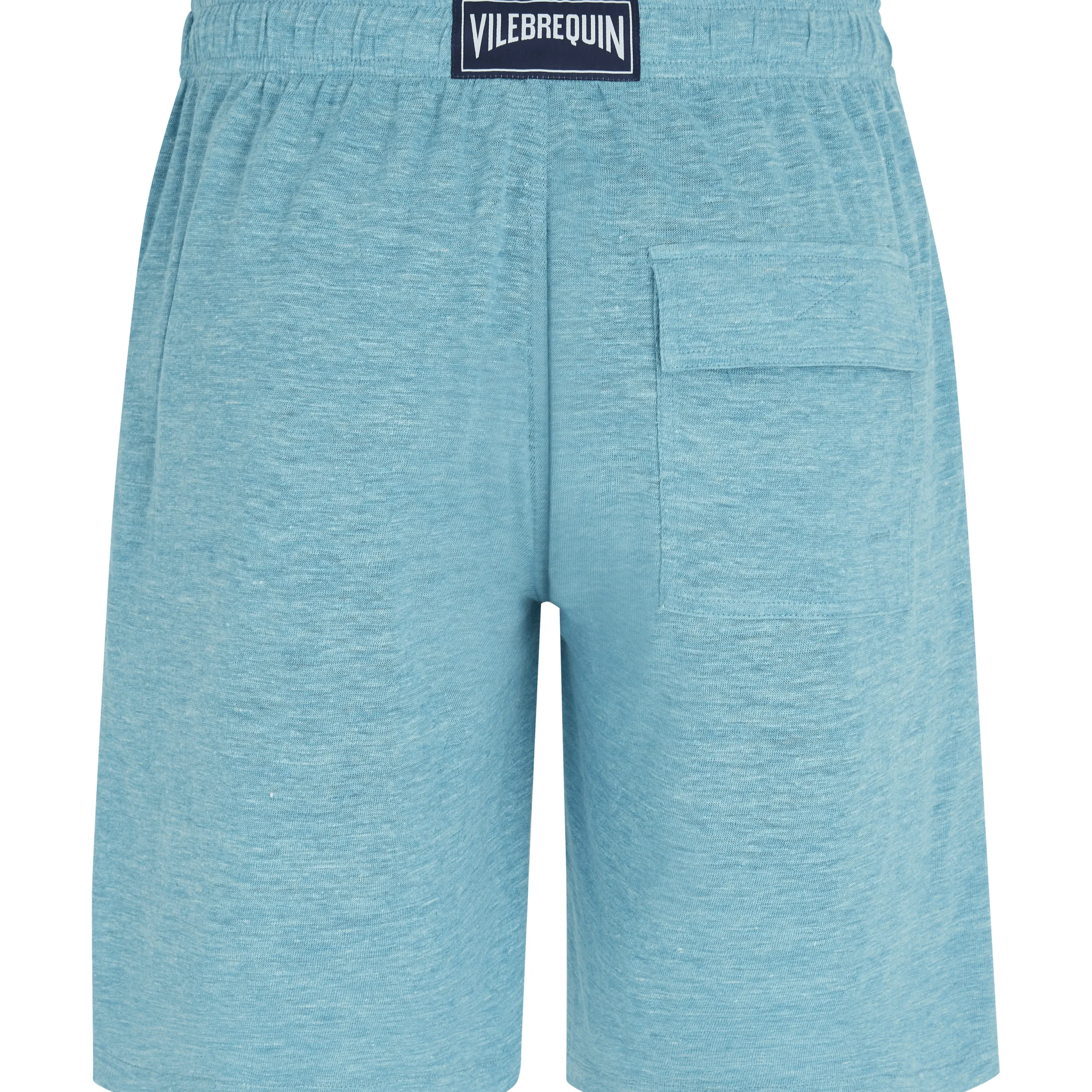 Outlet Vilebrequin Unisex Linen Bermuda Shorts Solid Heather Azure/Blue