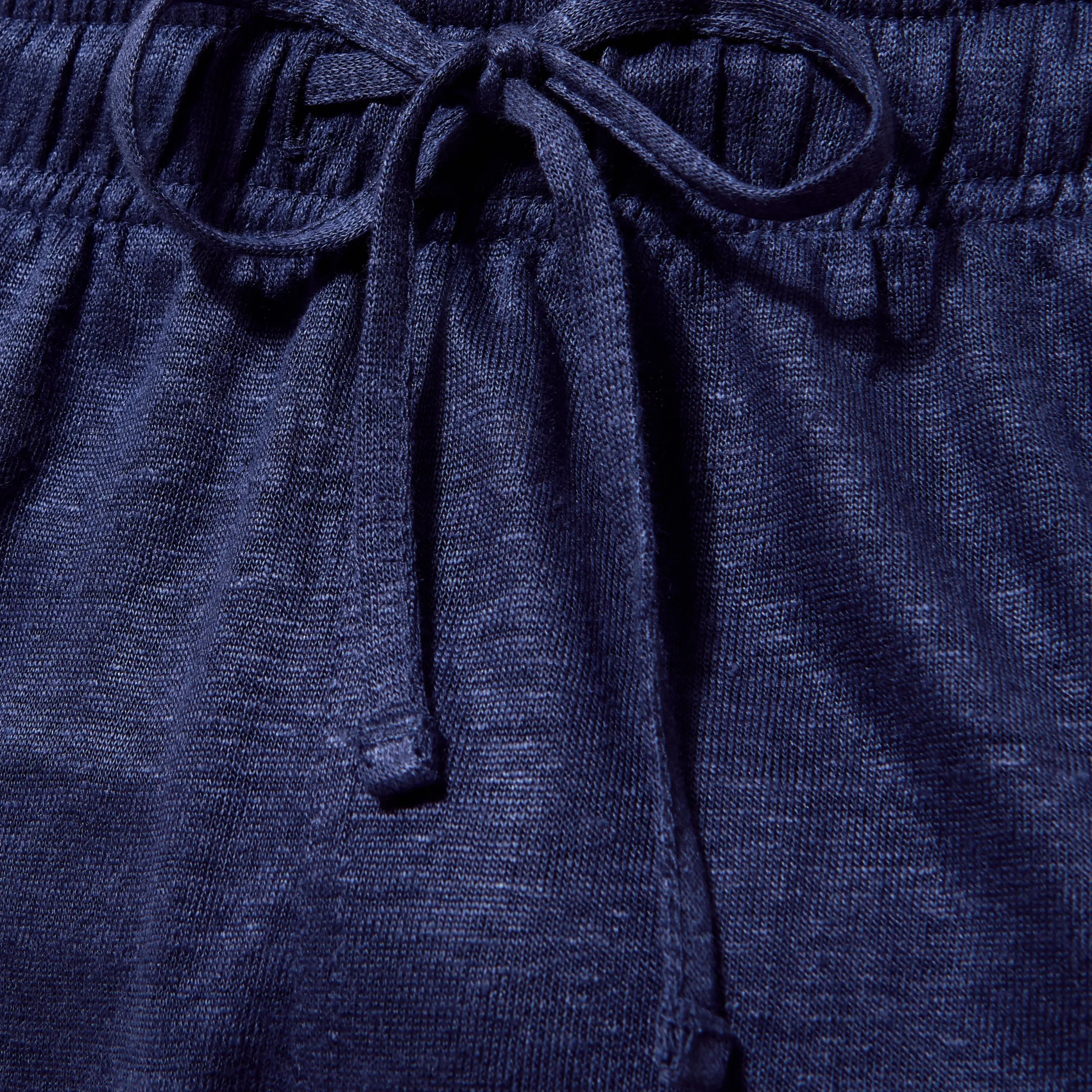 Sale Vilebrequin Unisex Linen Bermuda Shorts Solid Navy/Blue