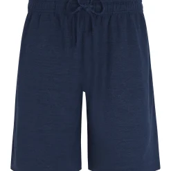 Sale Vilebrequin Unisex Linen Bermuda Shorts Solid Navy/Blue