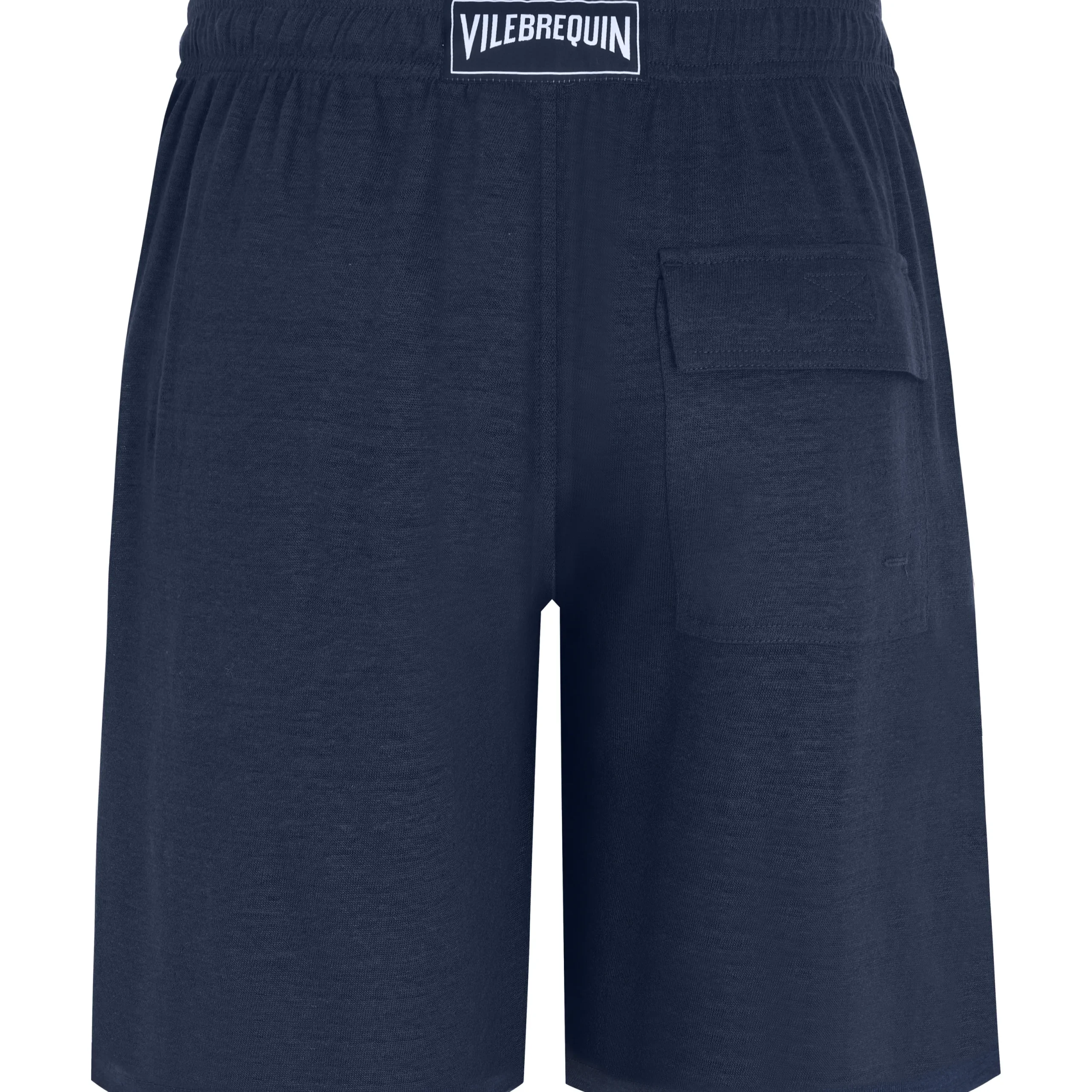 Sale Vilebrequin Unisex Linen Bermuda Shorts Solid Navy/Blue