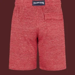 Cheap Vilebrequin Unisex Linen Bermuda Shorts Solid China Red/Red