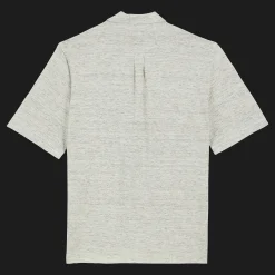Store Vilebrequin Unisex Linen Bowling Shirt Solid Lihght Gray Heather/Grey
