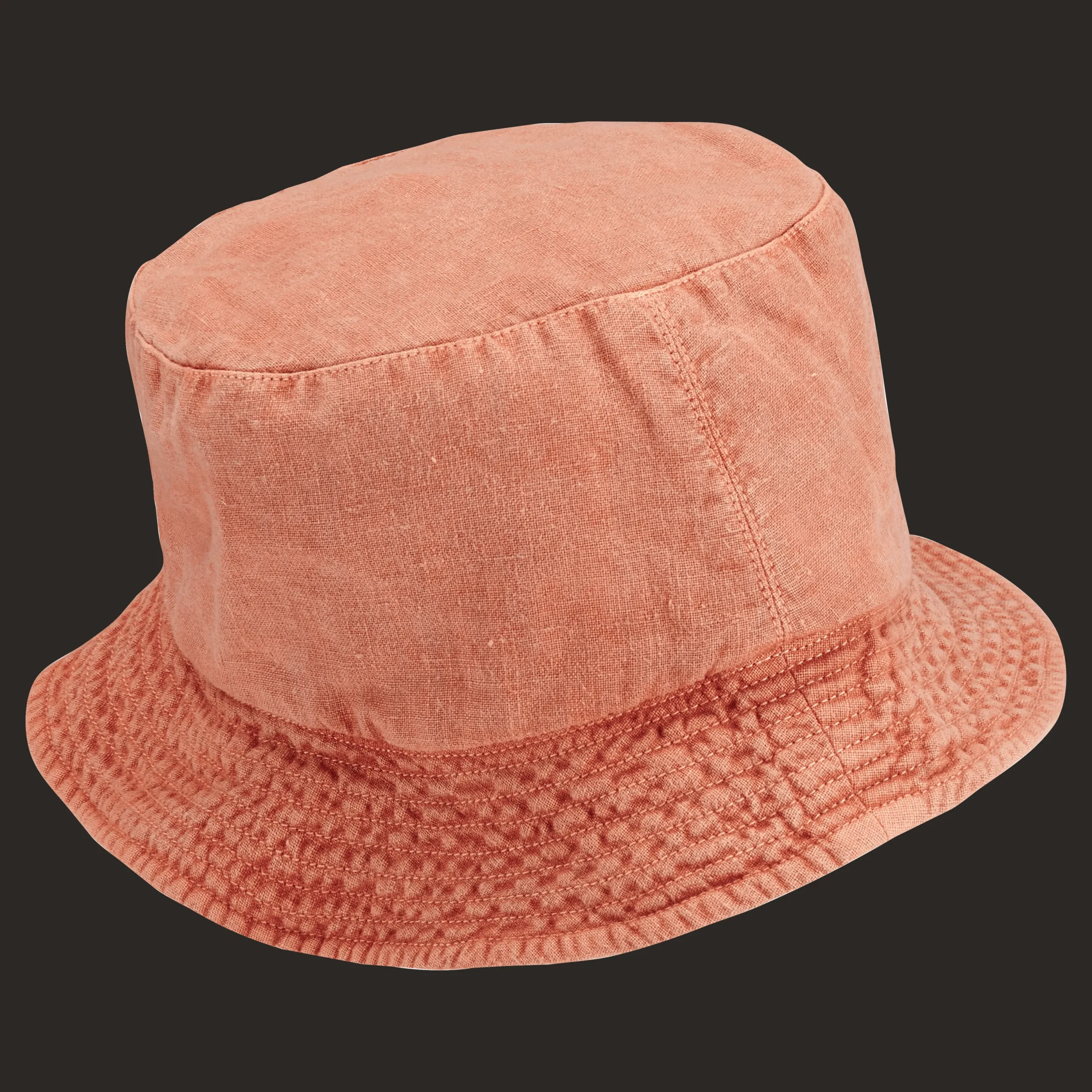 Shop Vilebrequin Unisex Linen Bucket Hat Solid Pottery/Orange