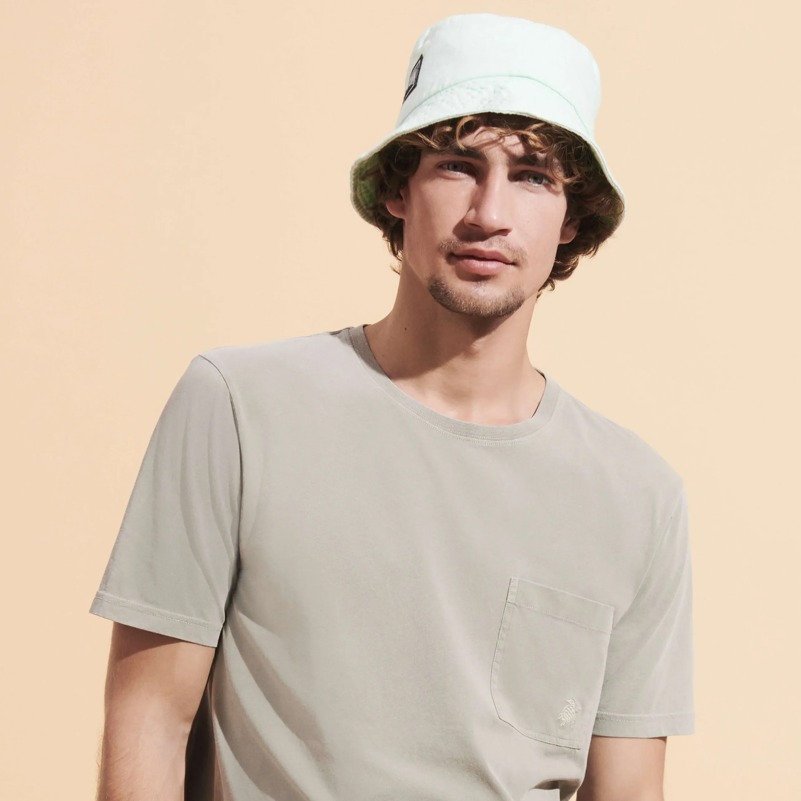 Cheap Vilebrequin Unisex Linen Bucket Hat Solid Water Green/Green