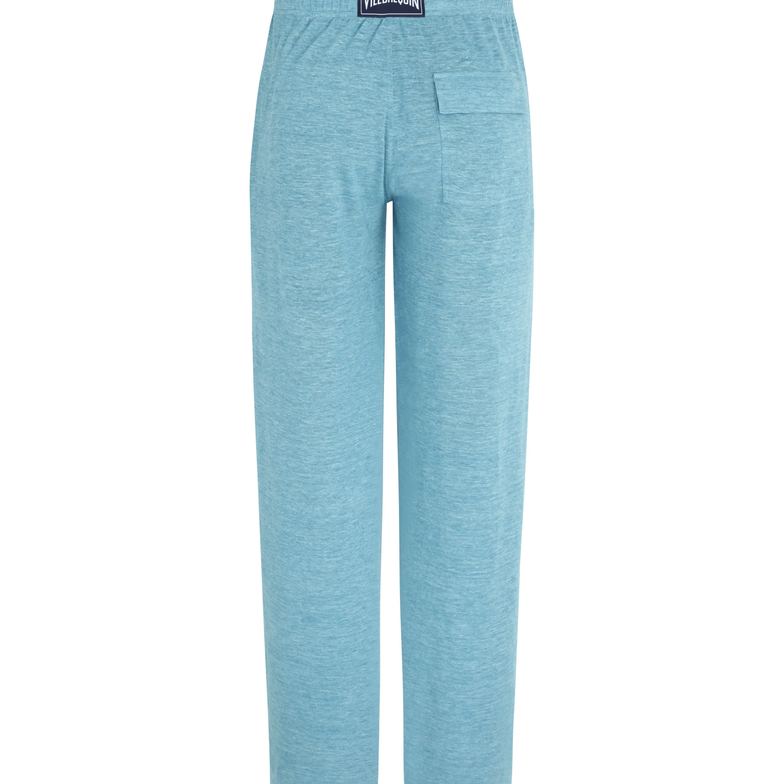New Vilebrequin Unisex Linen Pants Solid Heather Azure/Blue