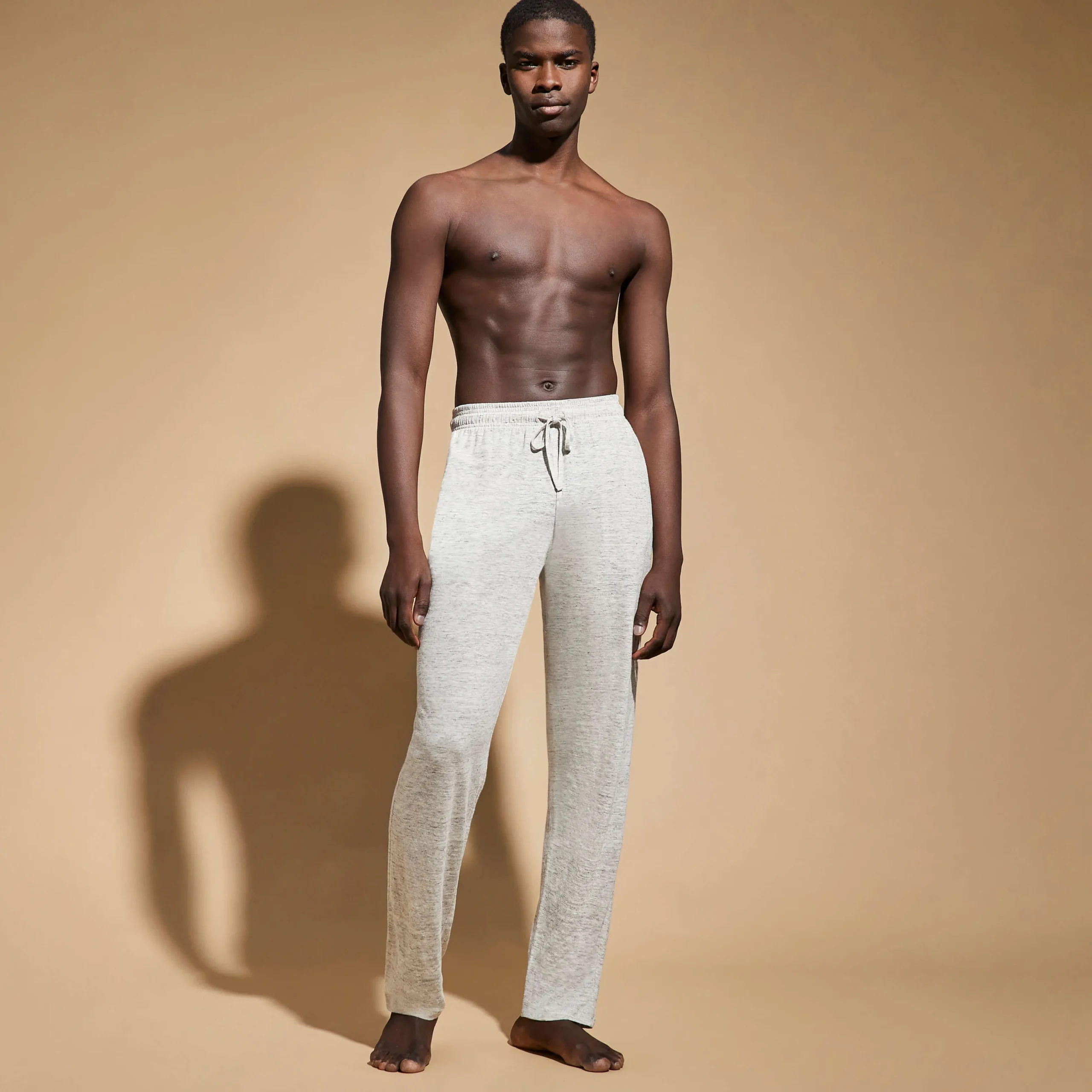 New Vilebrequin Unisex Linen Pants Solid Lihght Gray Heather/Grey