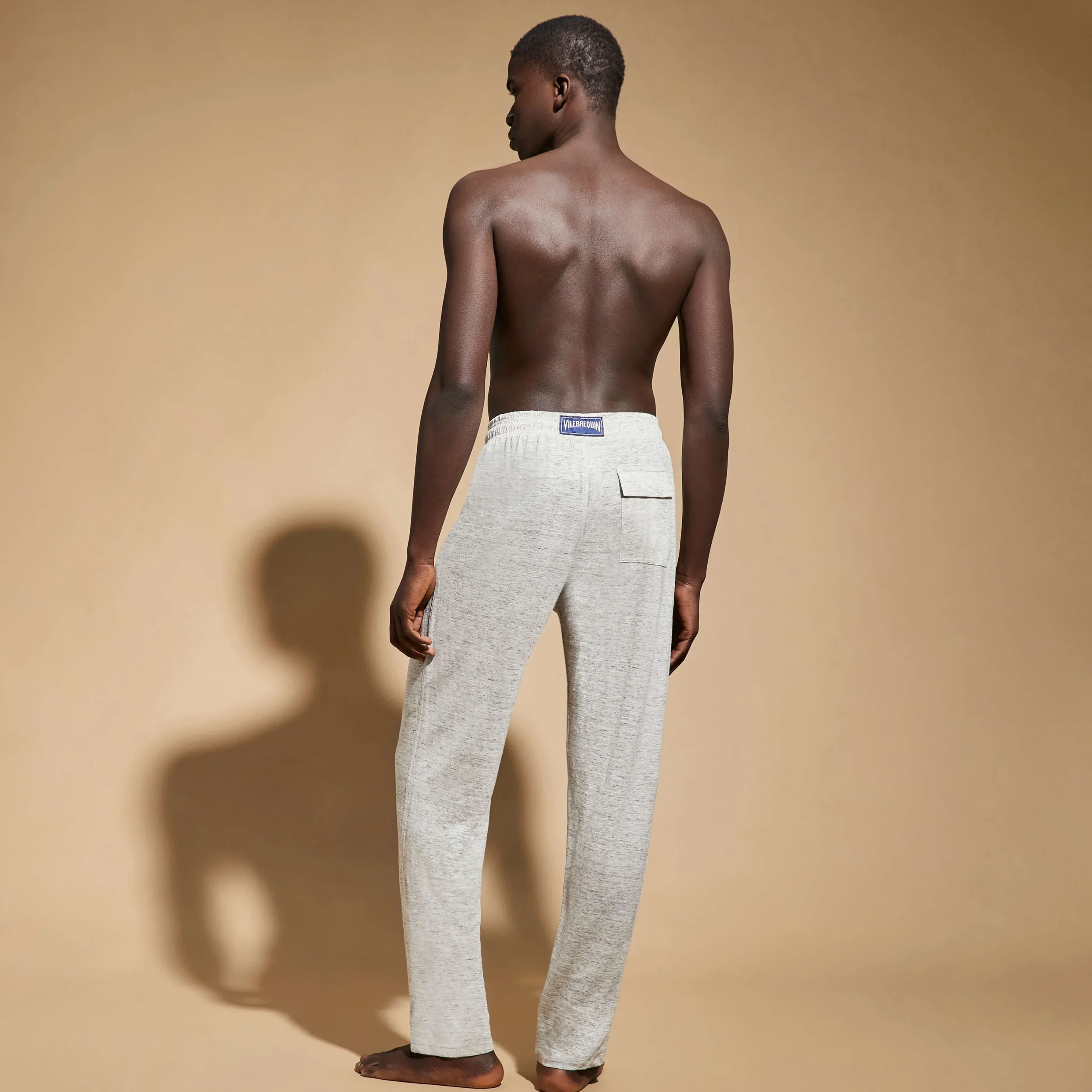 New Vilebrequin Unisex Linen Pants Solid Lihght Gray Heather/Grey