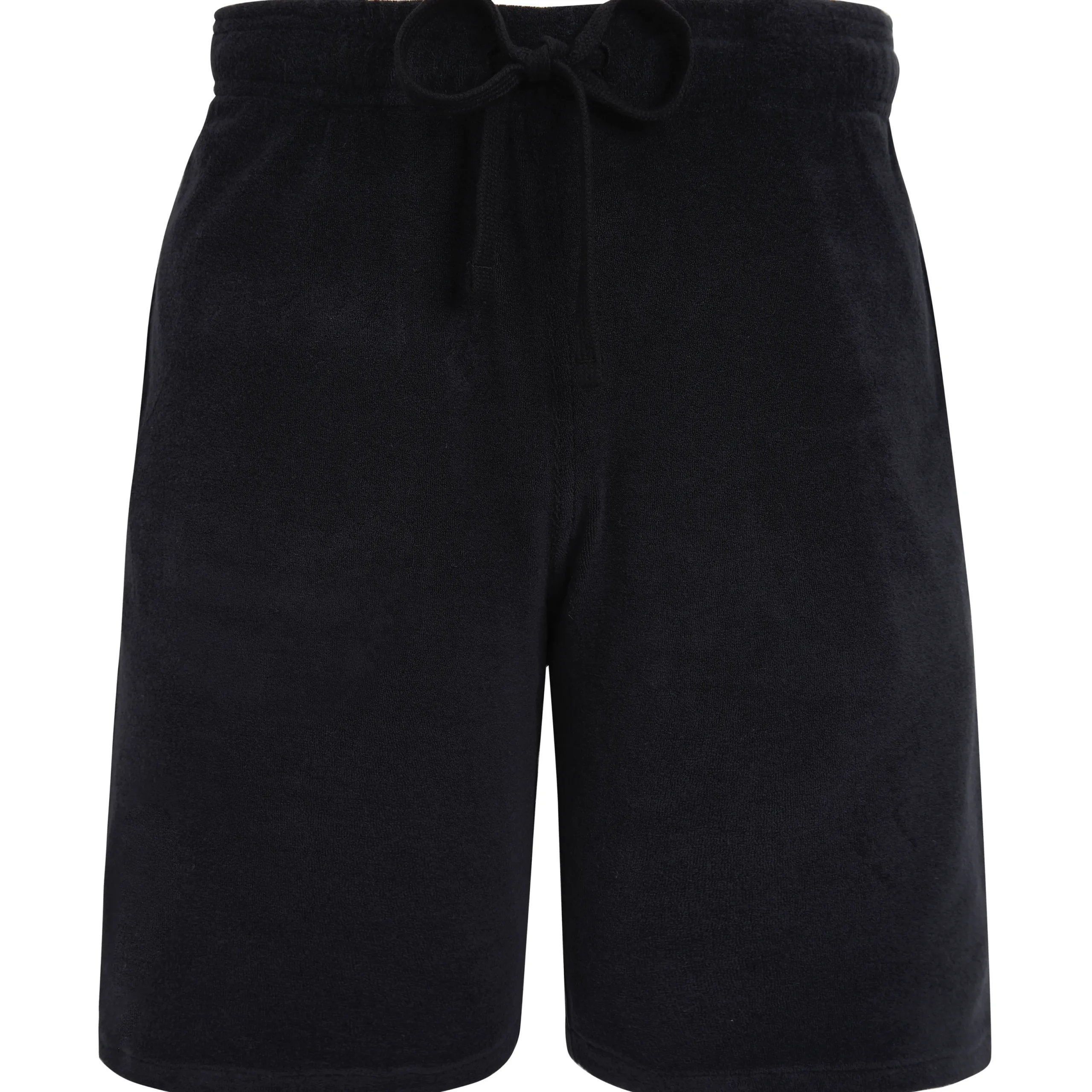 Best Vilebrequin Unisex Terry Bermuda Solid Black/Black