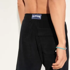 Best Vilebrequin Unisex Terry Bermuda Solid Black/Black