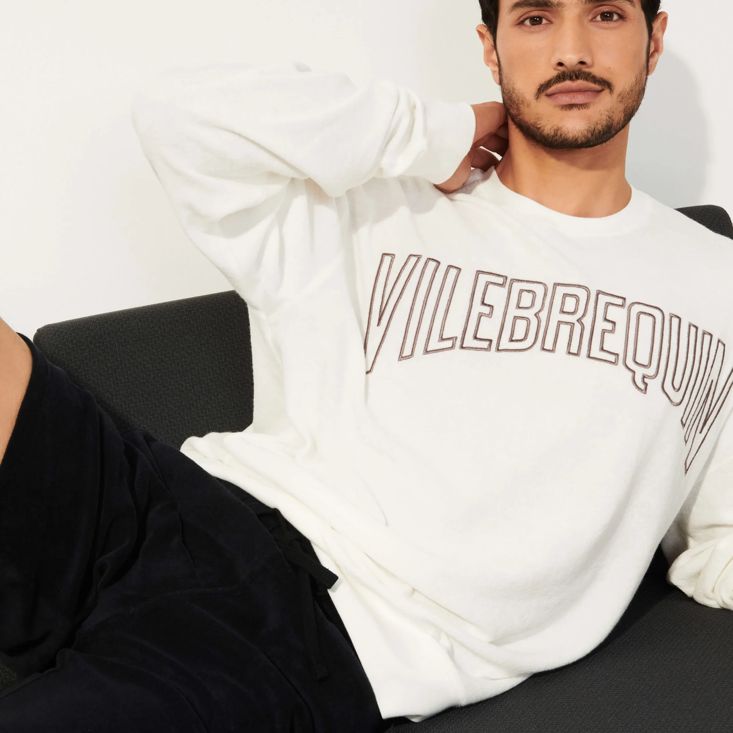 Best Vilebrequin Unisex Terry Bermuda Solid Black/Black