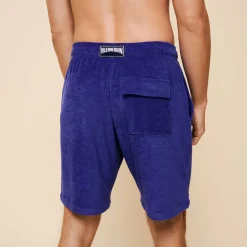 Clearance Vilebrequin Unisex Terry Bermuda Solid Purple Blue/Blue