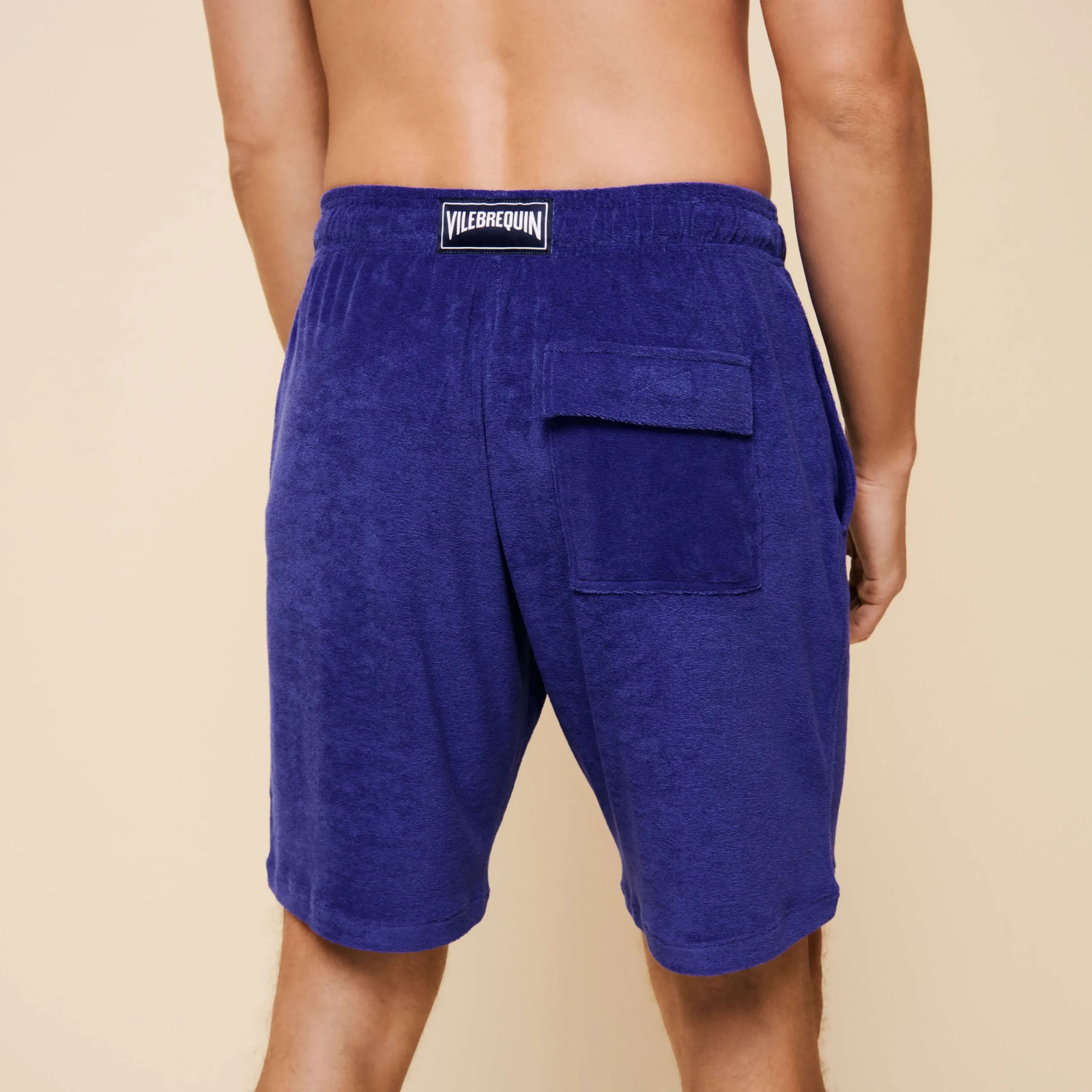 Clearance Vilebrequin Unisex Terry Bermuda Solid Purple Blue/Blue