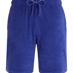 Clearance Vilebrequin Unisex Terry Bermuda Solid Purple Blue/Blue