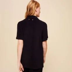 Outlet Vilebrequin Unisex Terry Bowling Shirt Solid Black/Black