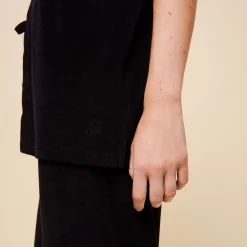 Outlet Vilebrequin Unisex Terry Bowling Shirt Solid Black/Black