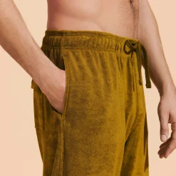 Clearance Vilebrequin Unisex Terry Pants Solid Bark/Beige